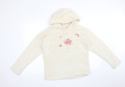 Nutmeg Womens Beige   Pullover Hoodie Size 10  - MOUSE