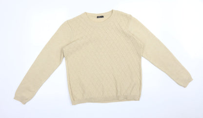 Bonmarché Womens Beige Argyle/Diamond  Pullover Sweatshirt Size M