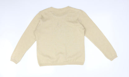 Bonmarché Womens Beige Argyle/Diamond  Pullover Sweatshirt Size M