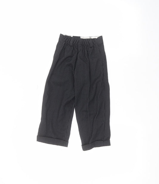 Preworn Girls Black Striped  Dress Pants Trousers Size 2 Years