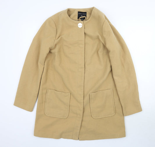 Dorothy Perkins Womens Beige   Overcoat Coat Size 12