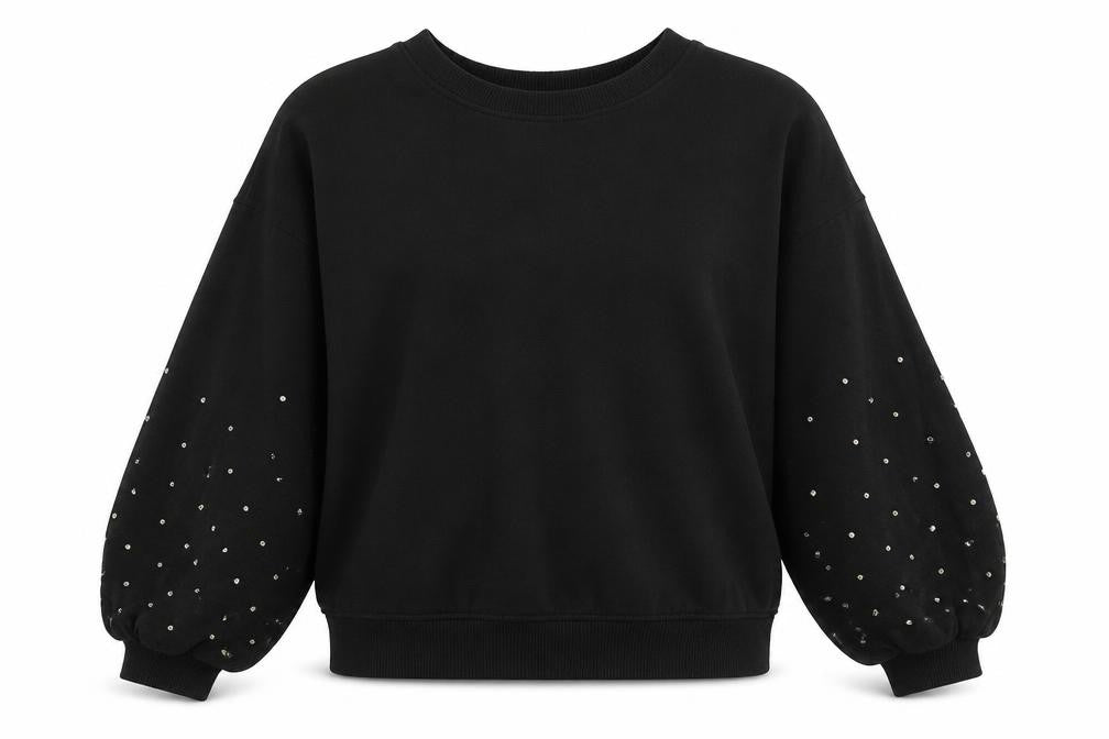 F&F Womens Black   Pullover Sweatshirt Size 8