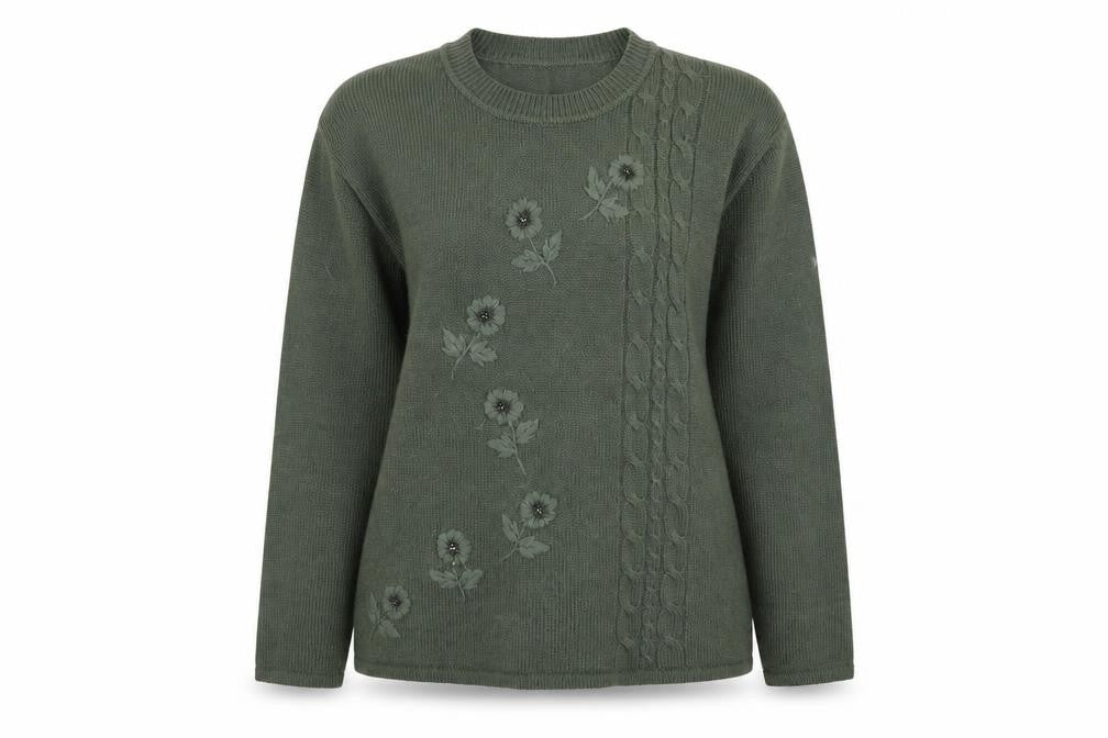 Daxon Womens Green  Knit Pullover Jumper Size 12