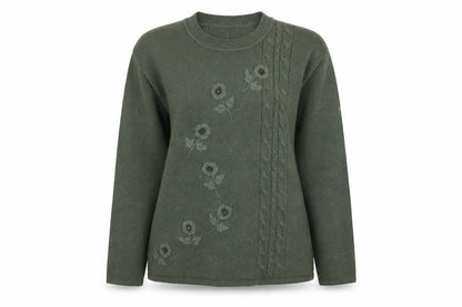 Daxon Womens Green  Knit Pullover Jumper Size 12