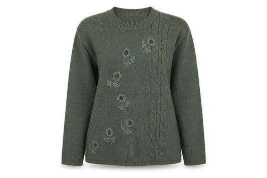 Daxon Womens Green  Knit Pullover Jumper Size 12