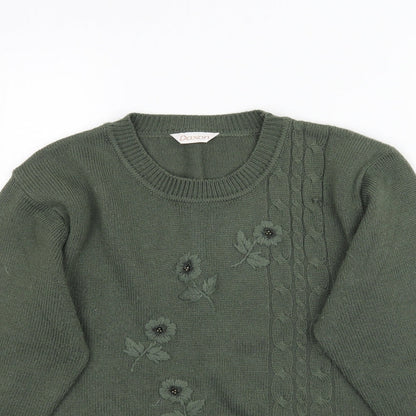Daxon Womens Green  Knit Pullover Jumper Size 12