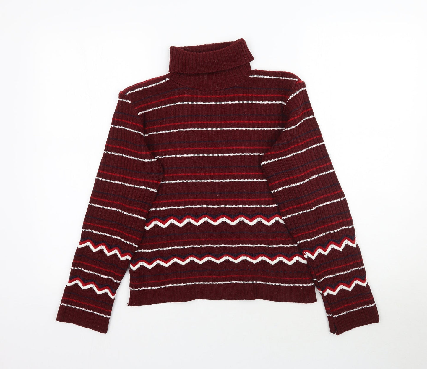 Preworn Womens Multicoloured Striped Knit Pullover Jumper Size S