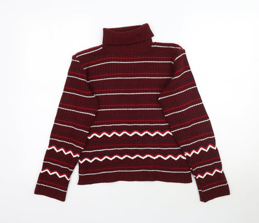 Preworn Womens Multicoloured Striped Knit Pullover Jumper Size S
