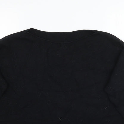 Preloved Preworn Womens Black   Basic T-Shirt Size L - Detail