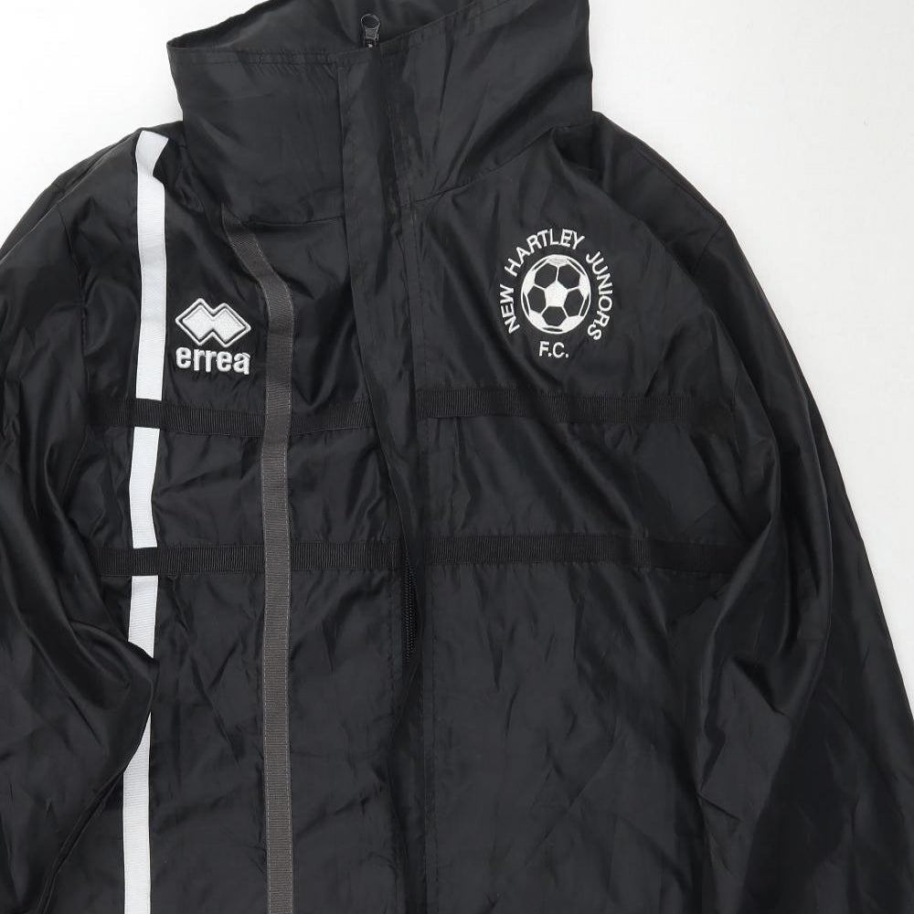 Errea Mens Black   Rain Coat Coat Size M  - New Hartley Juniors F.C.