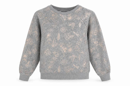 F&F Womens Grey Floral  Pullover Jumper Size S