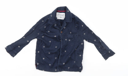 Marks & Spencer Baby Blue Geometric  Basic Button-Up Size 12-18 Months