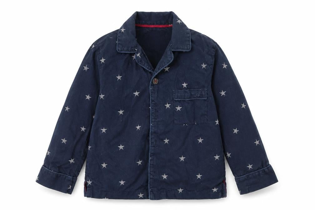 Marks & Spencer Baby Blue Geometric  Basic Button-Up Size 12-18 Months