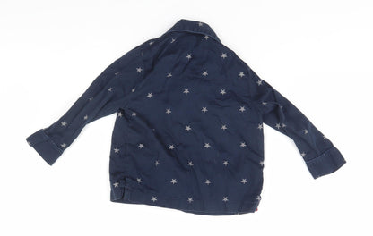Marks & Spencer Baby Blue Geometric  Basic Button-Up Size 12-18 Months