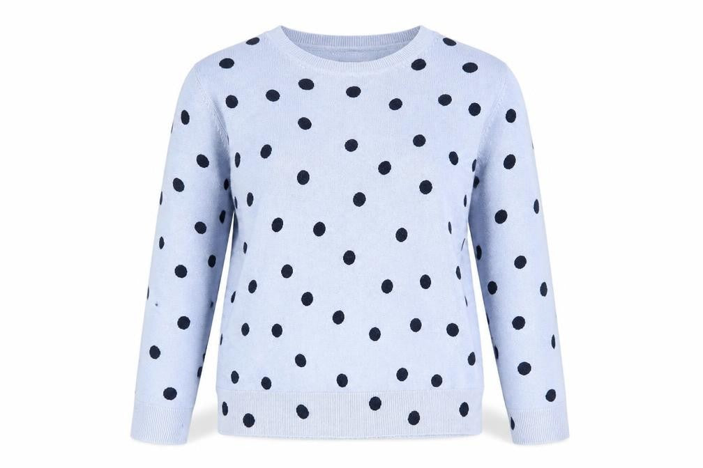 Marks & Spencer Womens Blue Polka Dot  Pullover Jumper Size 16
