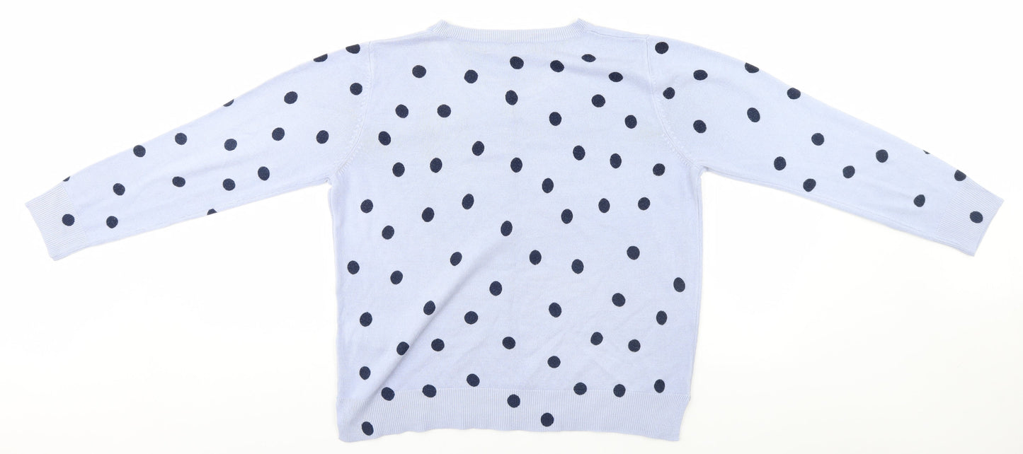 Marks and Spencer Womens Blue Polka Dot  Pullover Jumper Size 16