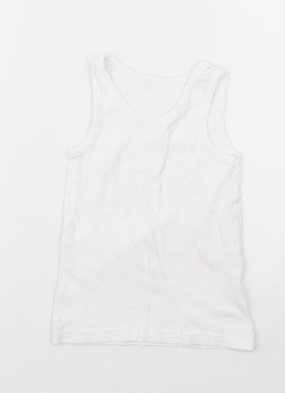 F&F Girls White   Basic Tank Size 4-5 Years