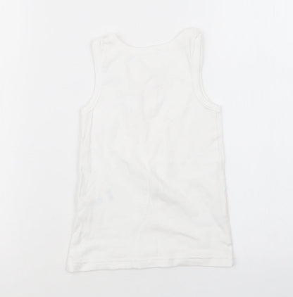 F&F Girls White   Basic Tank Size 4-5 Years