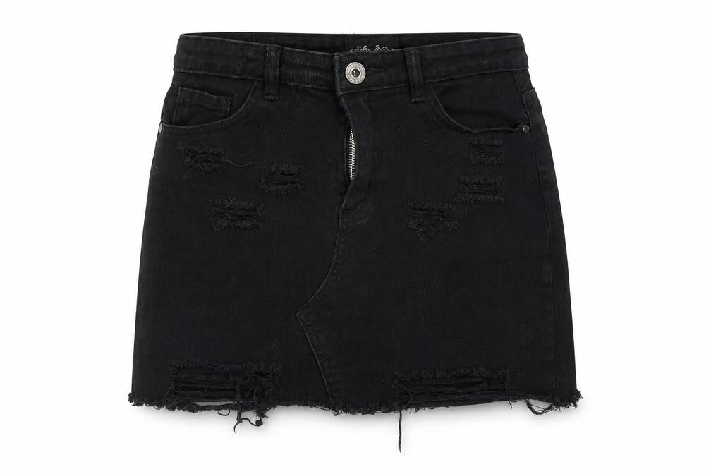 Denim Club Womens Black  Denim Straight & Pencil Skirt Size 8