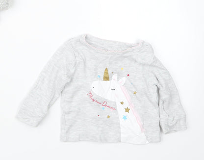 Primark Girls Grey   Basic T-Shirt Size 6-9 Months