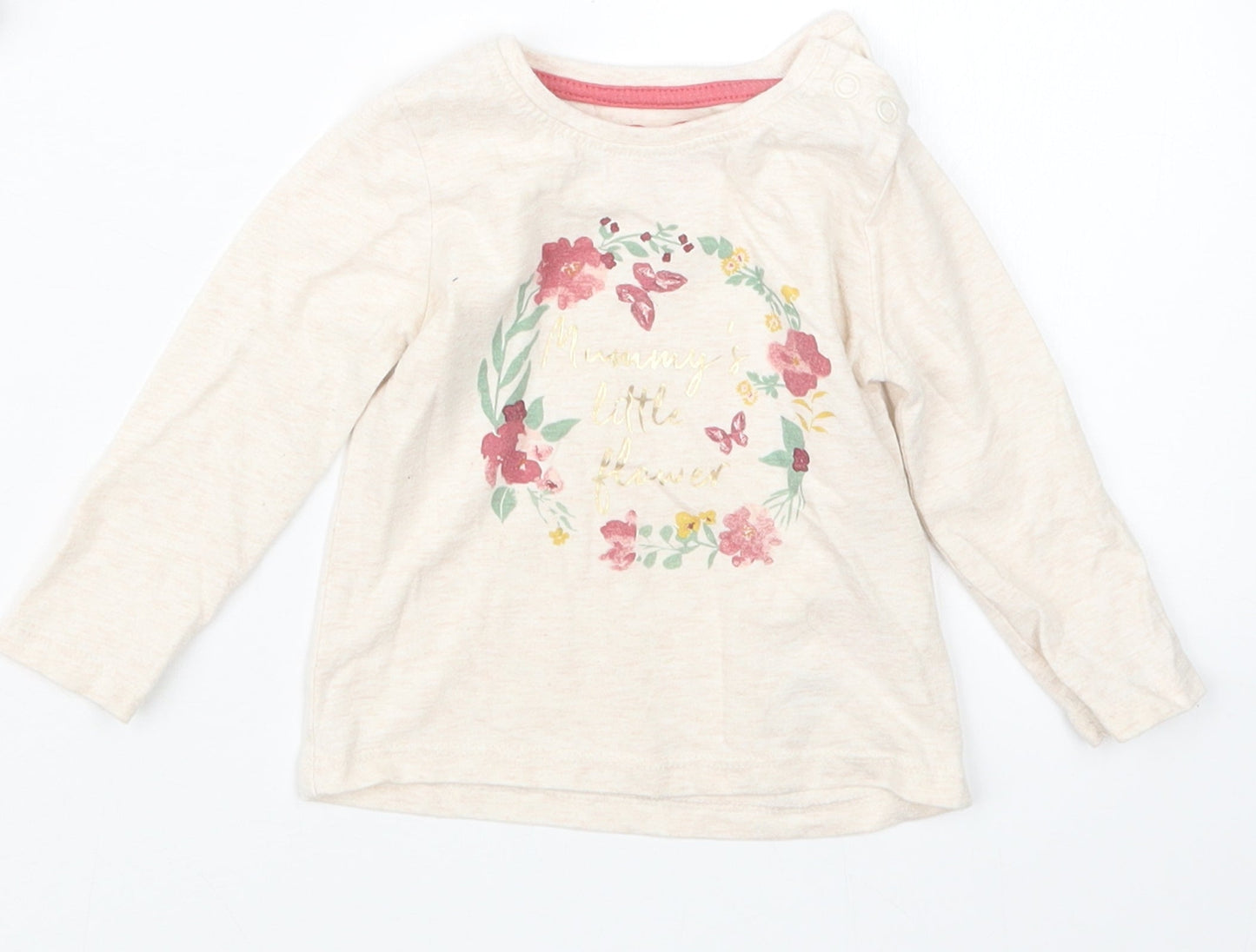 Primark Girls Beige   Basic T-Shirt Size 6-9 Months
