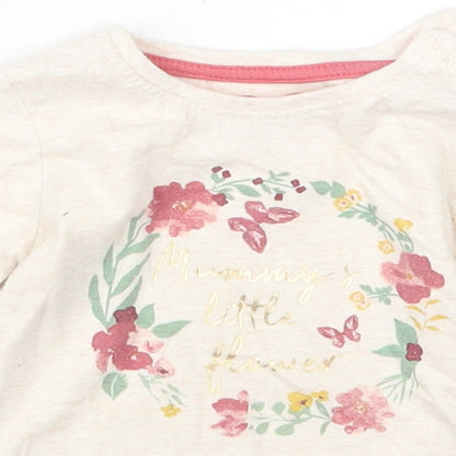 Primark Girls Beige   Basic T-Shirt Size 6-9 Months