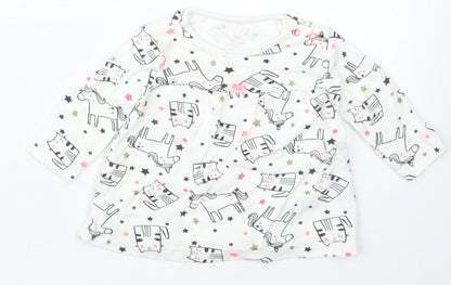 Primark Girls Black Geometric  Basic T-Shirt Size 3-6 Months