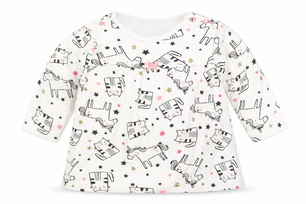 Primark Girls Black Geometric  Basic T-Shirt Size 3-6 Months