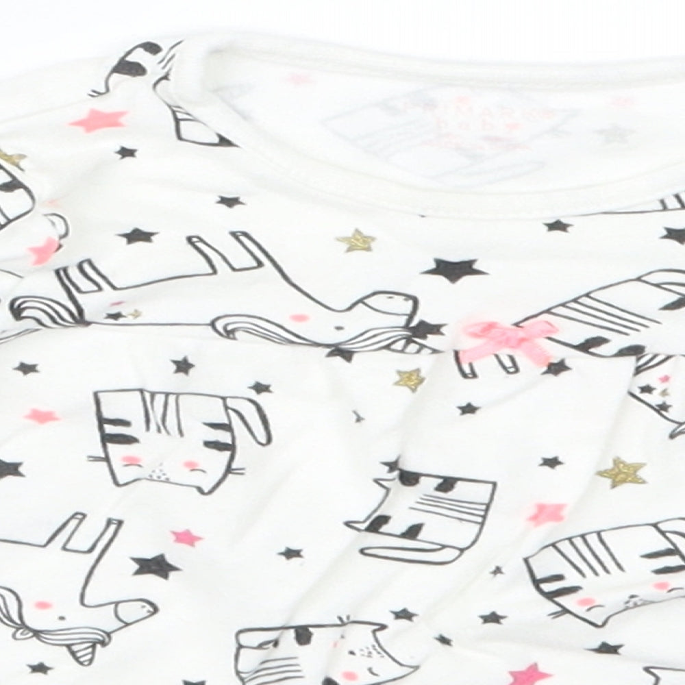 Primark Girls Black Geometric  Basic T-Shirt Size 3-6 Months
