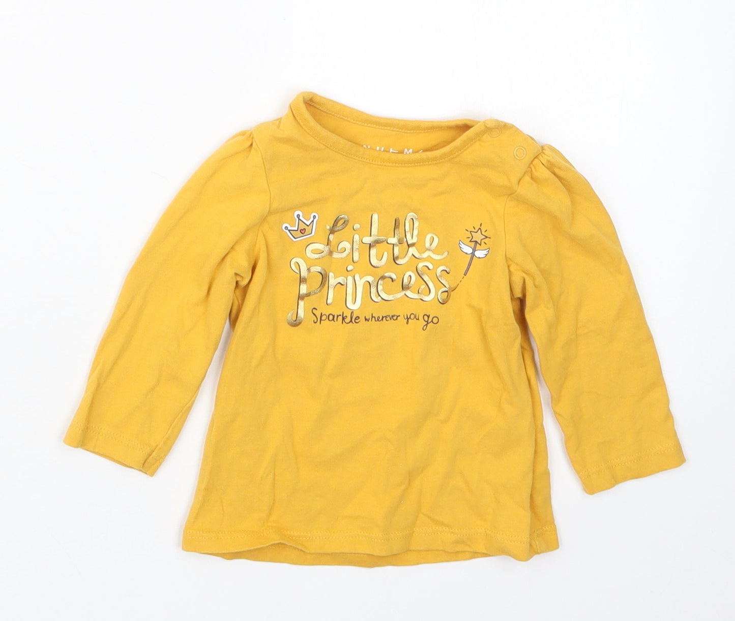 Nutmeg Girls Yellow   Basic T-Shirt Size 3-6 Months