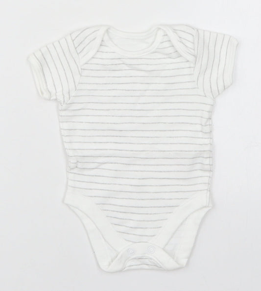 George Baby White Striped  Babygrow One-Piece Size 0-3 Months