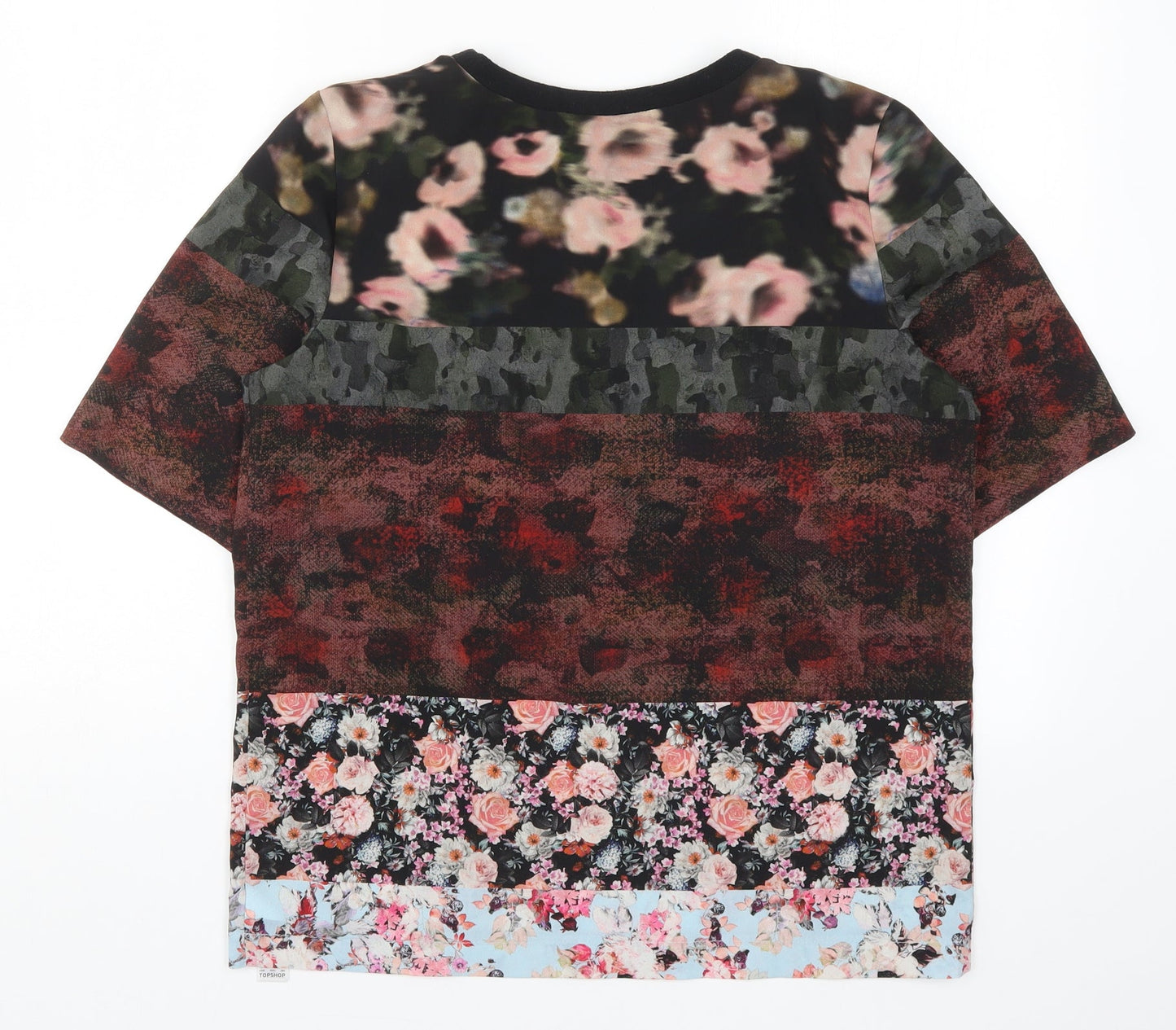Topshop Womens Multicoloured Floral  Basic T-Shirt Size 8