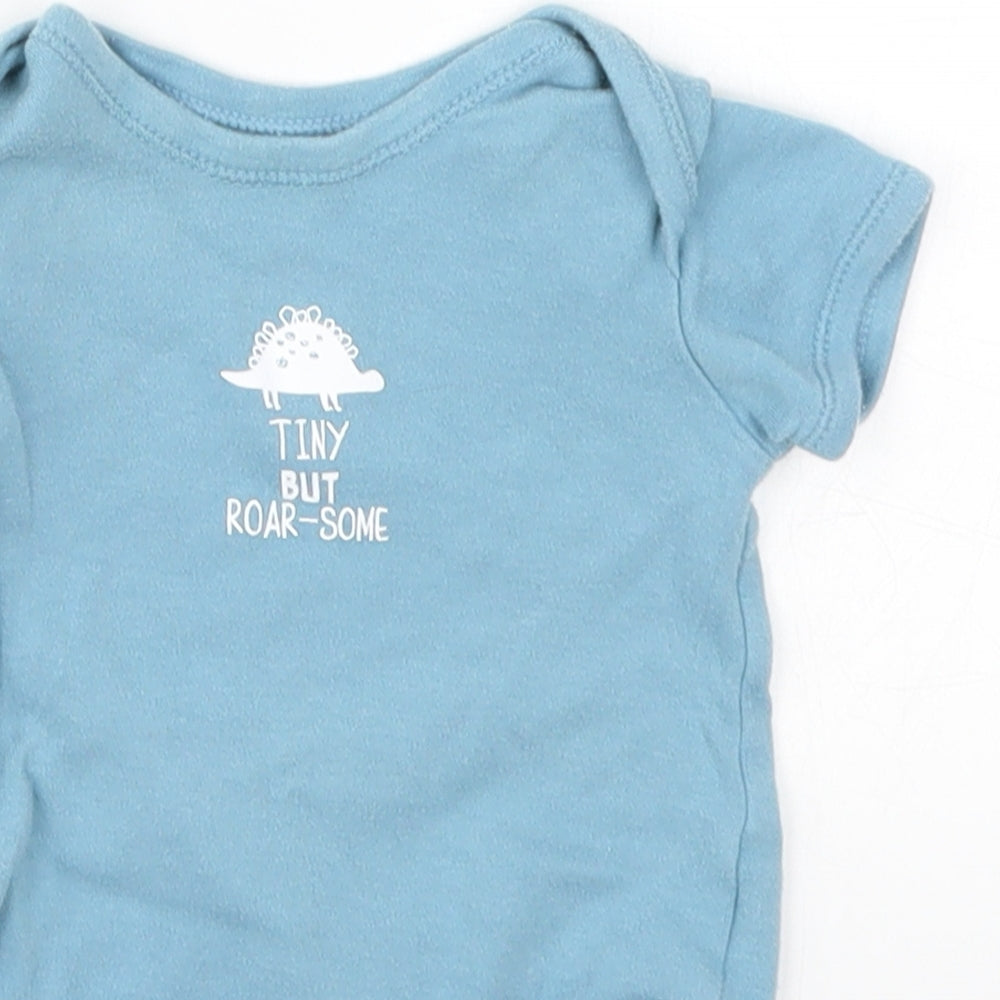 Matalan Baby Blue   Babygrow One-Piece Size 6-9 Months  - Tiny But Roarsome