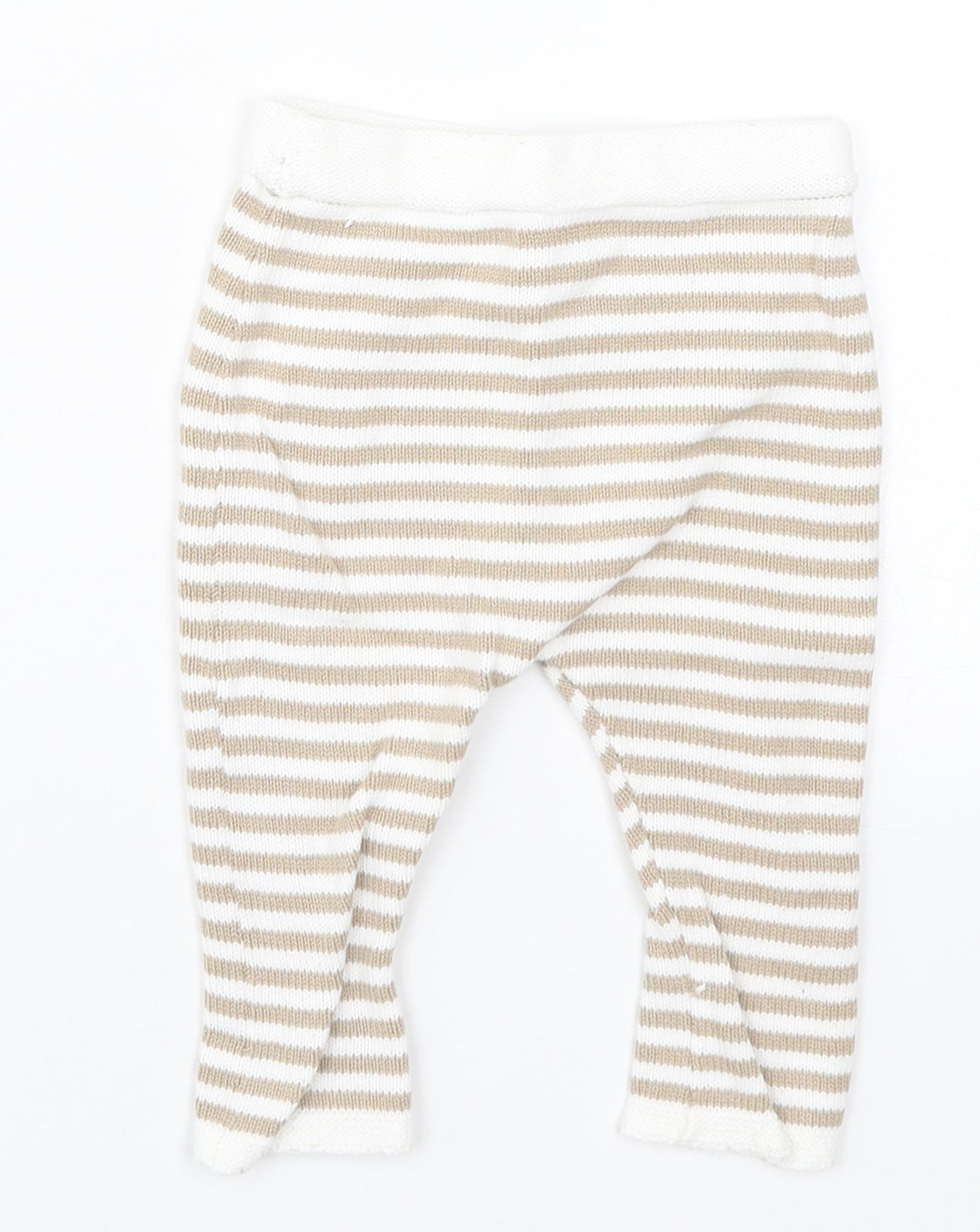 Matalan Baby Beige Striped Knit Sweatpants Trousers Size 3-6 Months  - Loungewear