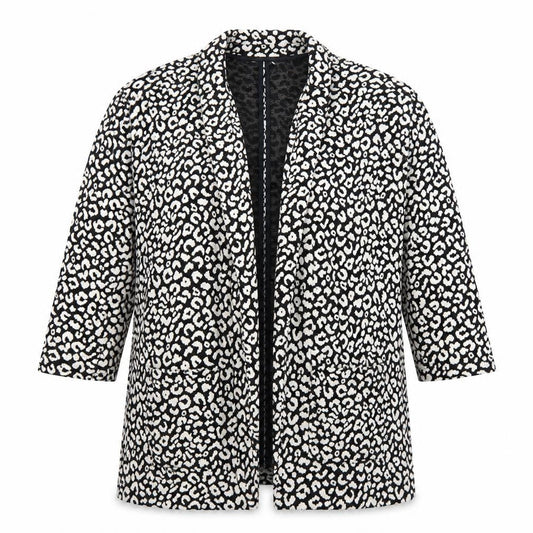 M&Co Womens Black Animal Print  Jacket  Size 14  - Black and White
