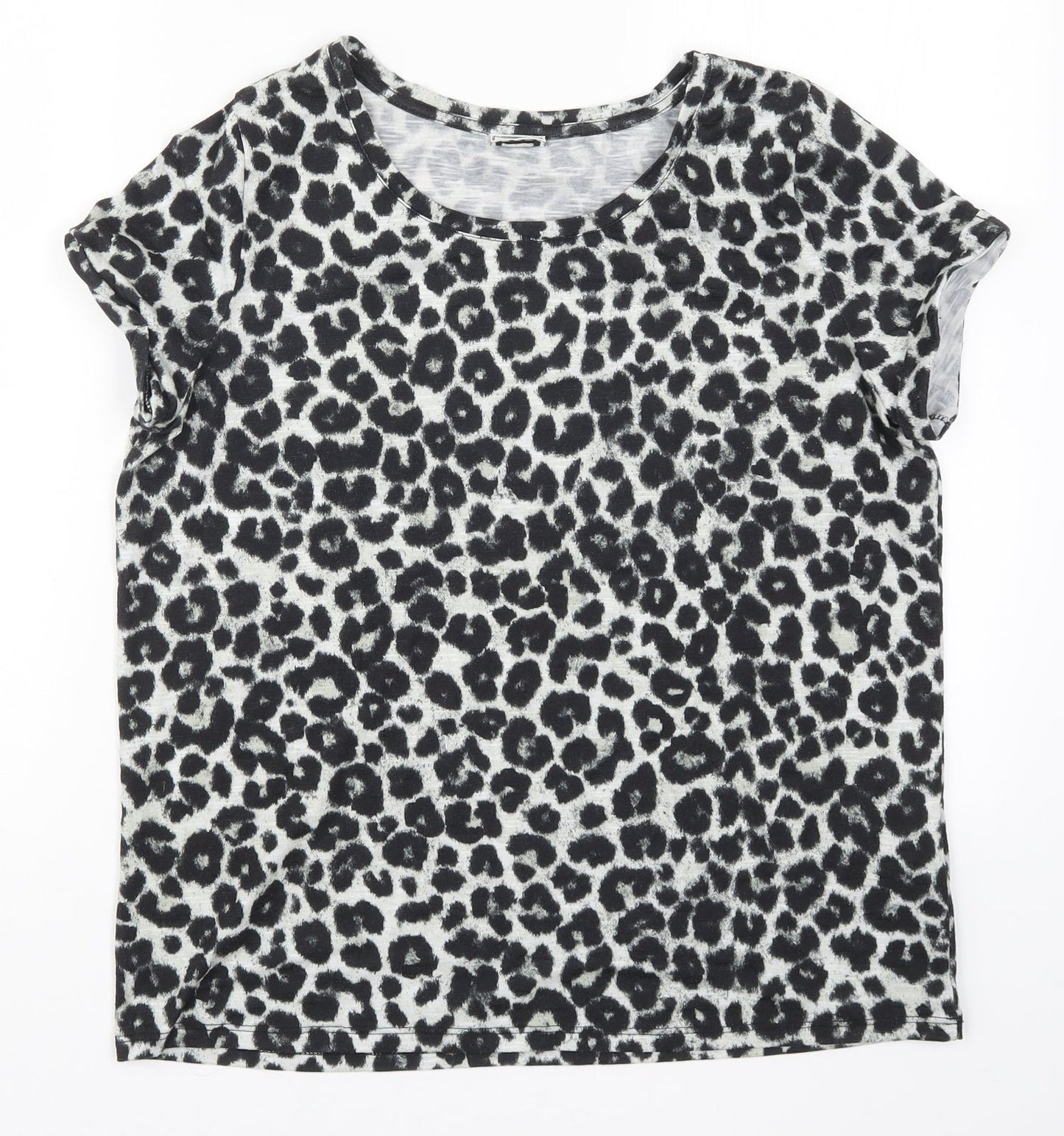 Pimkie Womens Grey Animal Print  Basic T-Shirt Size M