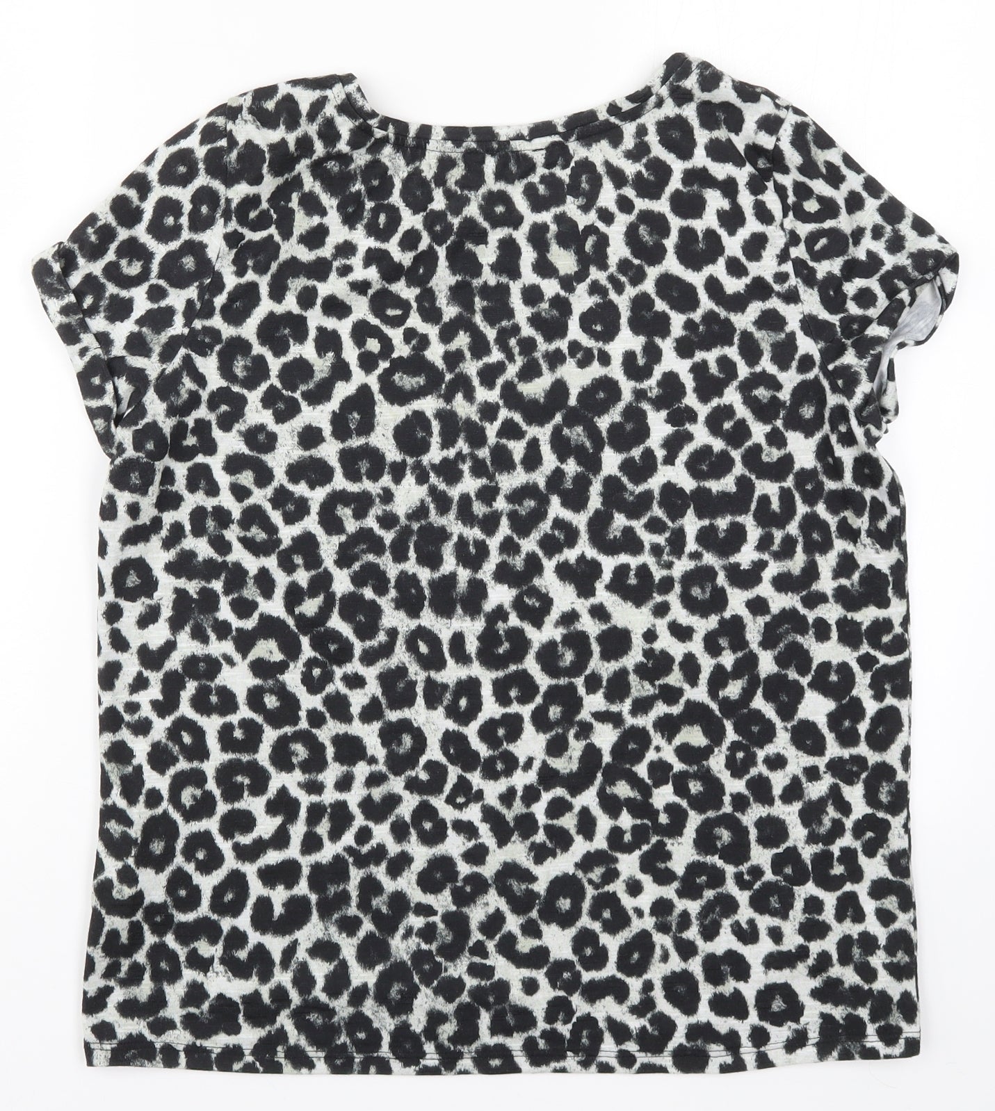 Pimkie Womens Grey Animal Print  Basic T-Shirt Size M