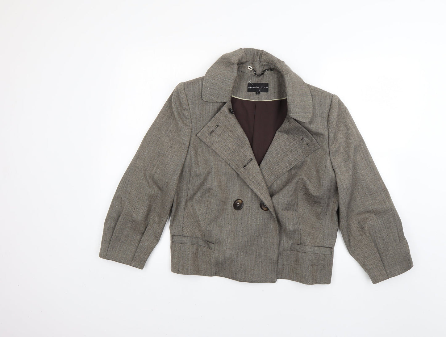Marks & Spencer Womens Brown Argyle/Diamond  Overcoat Coat Size 16