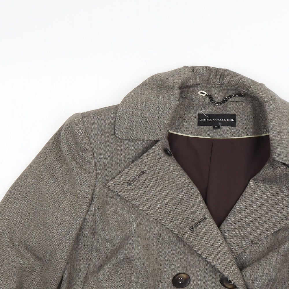 Marks & Spencer Womens Brown Argyle/Diamond  Overcoat Coat Size 16