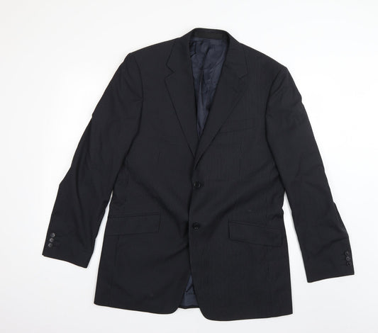 Marks and Spencer Mens Blue Striped  Jacket Blazer Size L