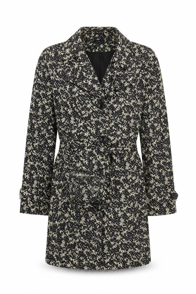 Marks and Spencer Womens Brown Geometric  Rain Coat Coat Size 8