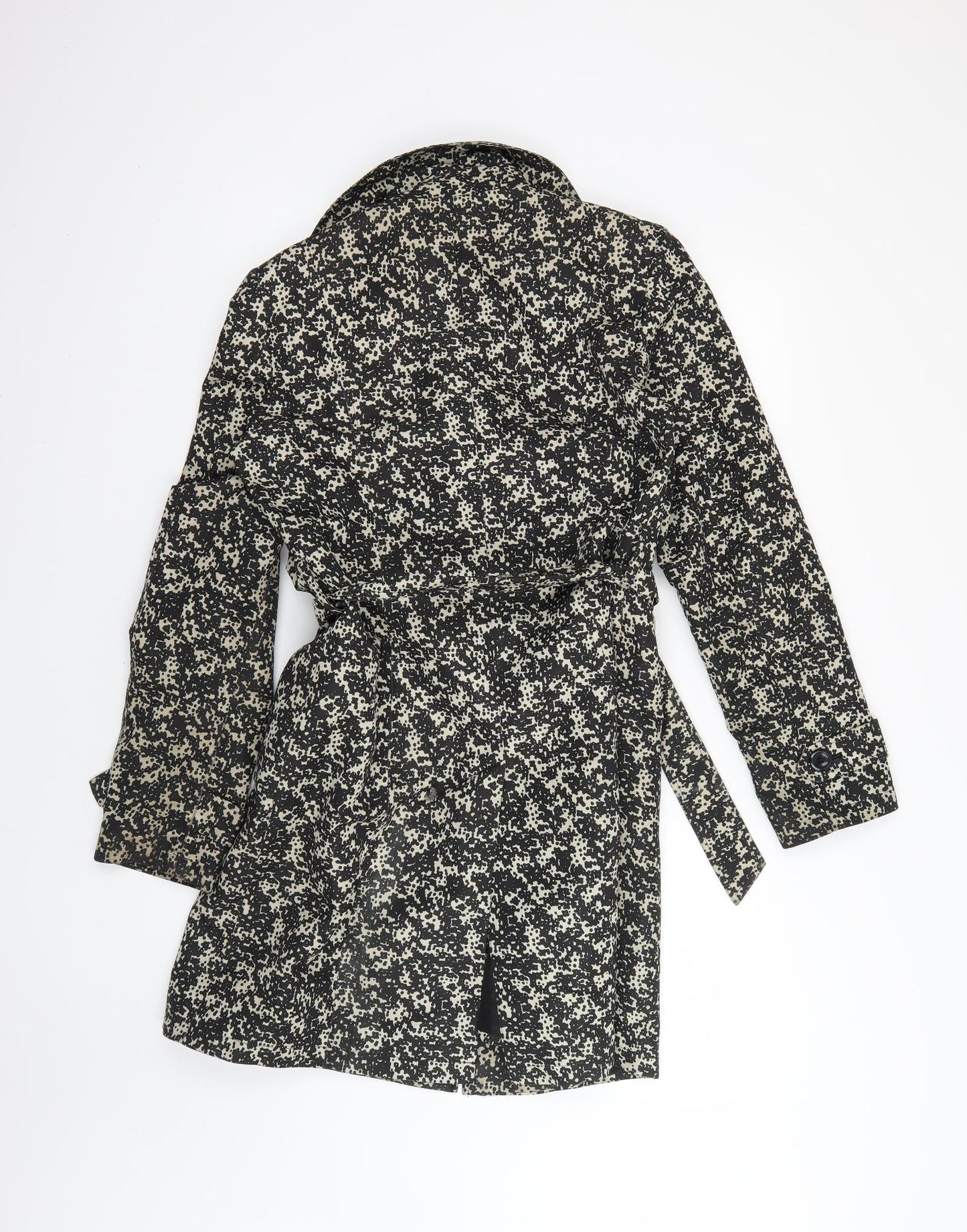 Marks and Spencer Womens Brown Geometric  Rain Coat Coat Size 8