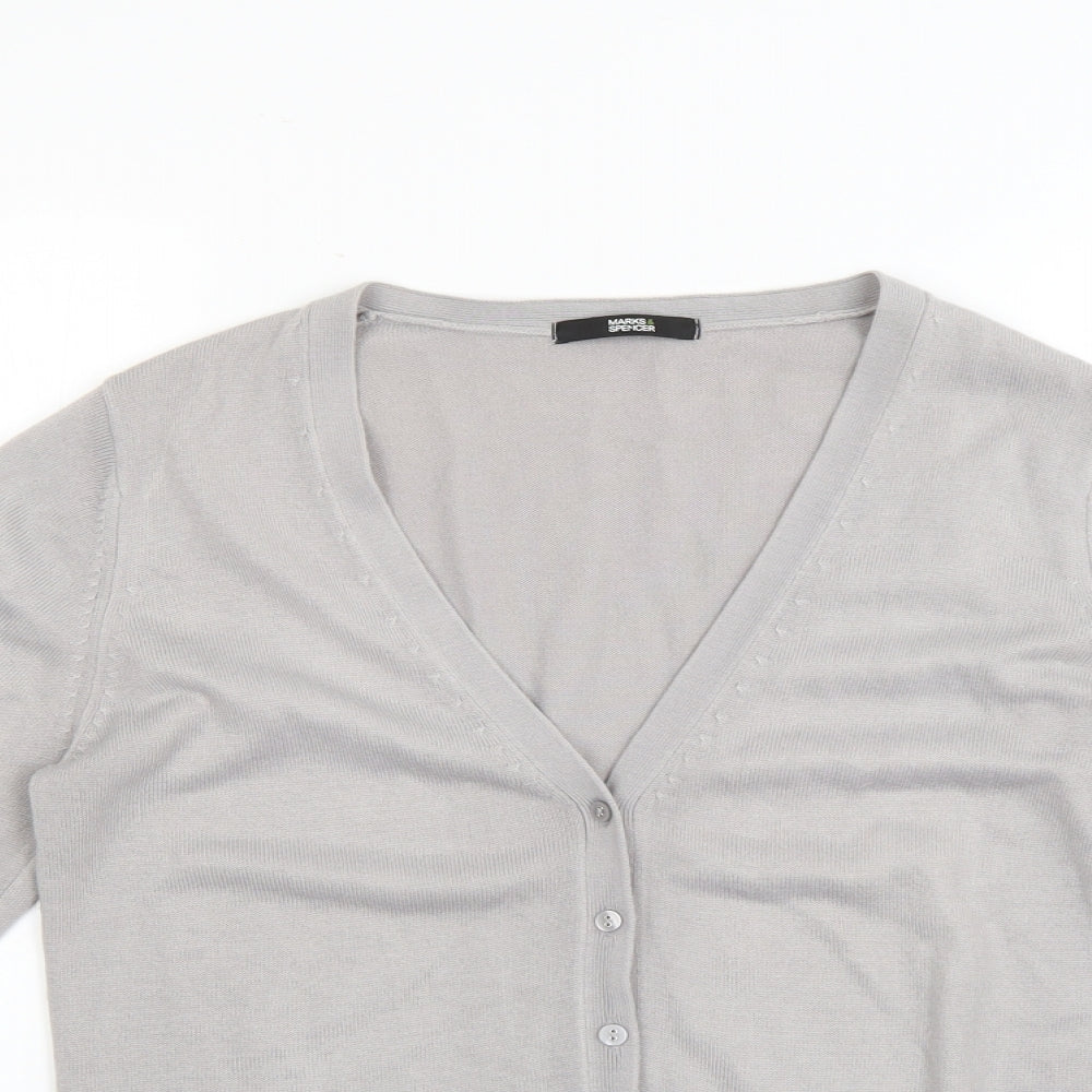 Marks and Spencer Womens Grey   Cardigan Jumper Size 10