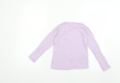 Preloved Primark Girls Purple Solid  Top Pyjama Set Size 6-7 Years - Back