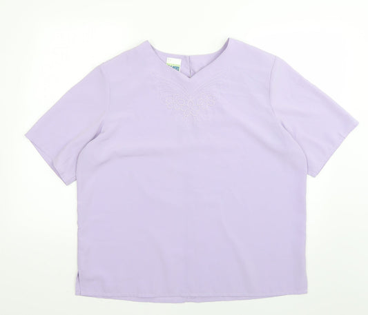 Preloved fashion collection Womens Purple   Basic Blouse Size 18 - Front