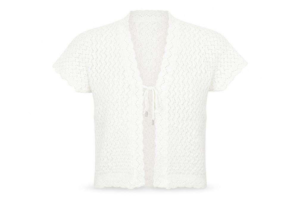 Pyari Womens White  Knit Cardigan Jumper Size S