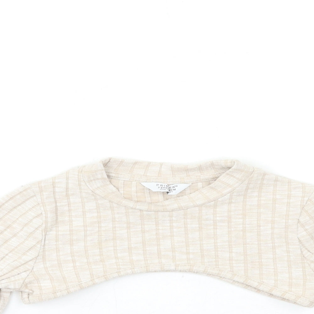 Primark Girls Beige   Basic T-Shirt Size 7-8 Years