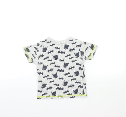 Preloved Batman Baby Grey   Basic T-Shirt Size 12 Months  - Little Hero - Back