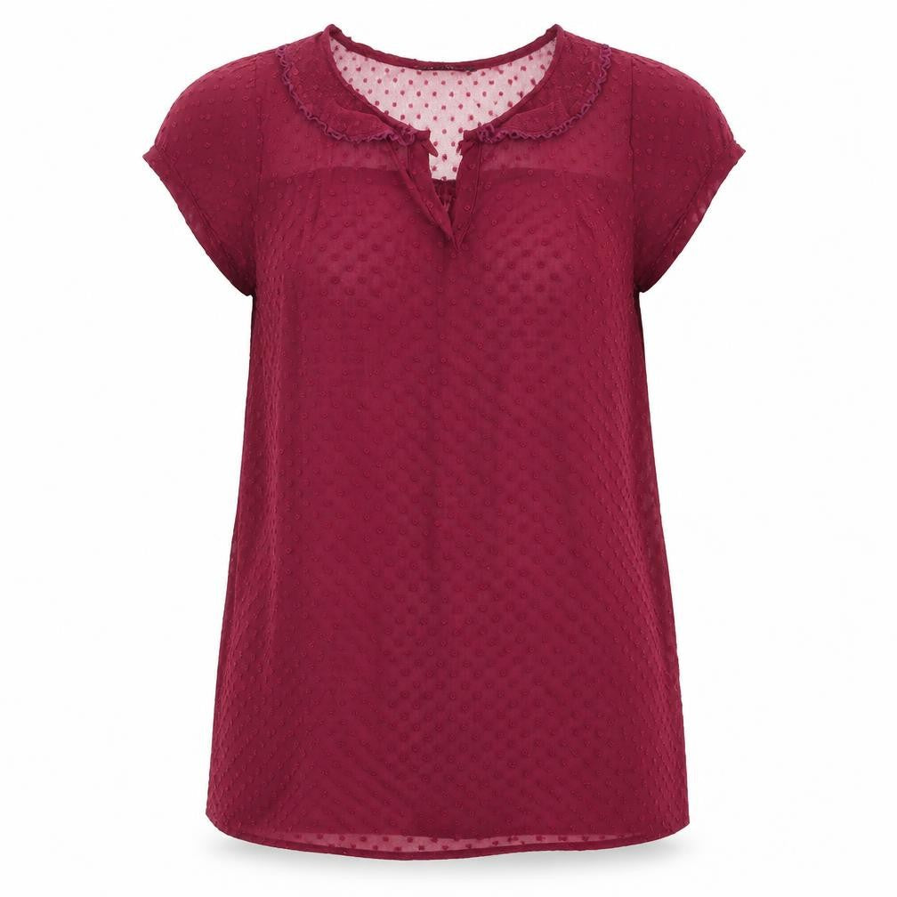 Select Womens Red Polka Dot  Basic Blouse Size 8