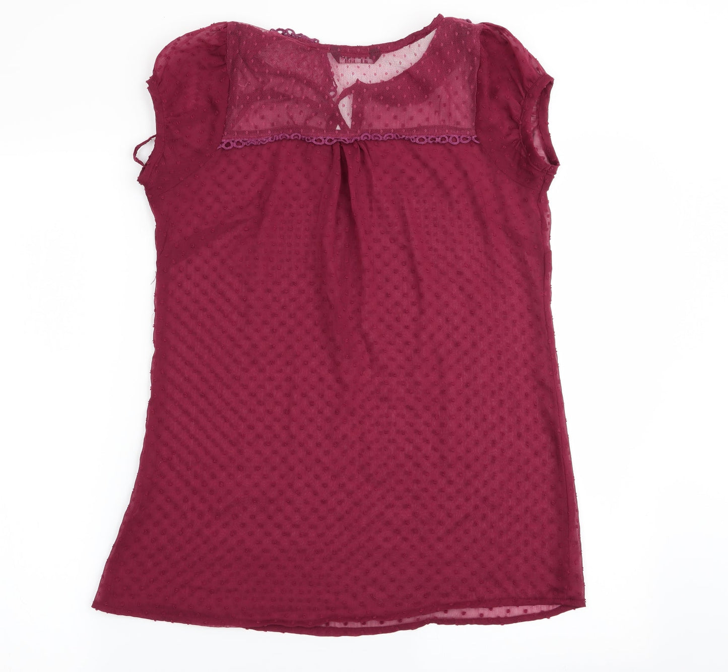 Select Womens Red Polka Dot  Basic Blouse Size 8